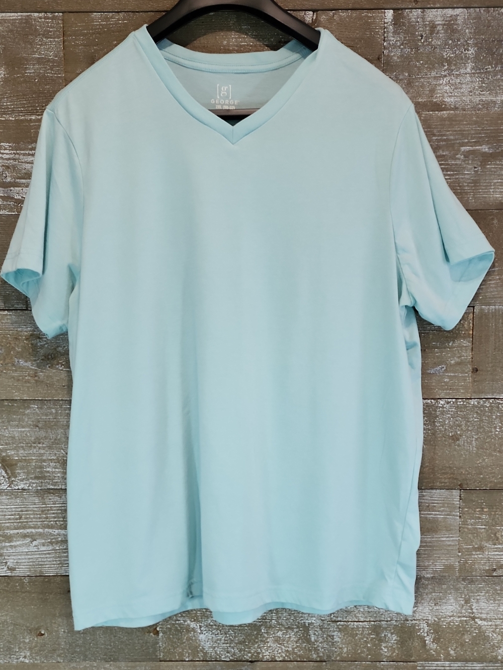 George Light Aqua V-Neck Short Sleeve Tee